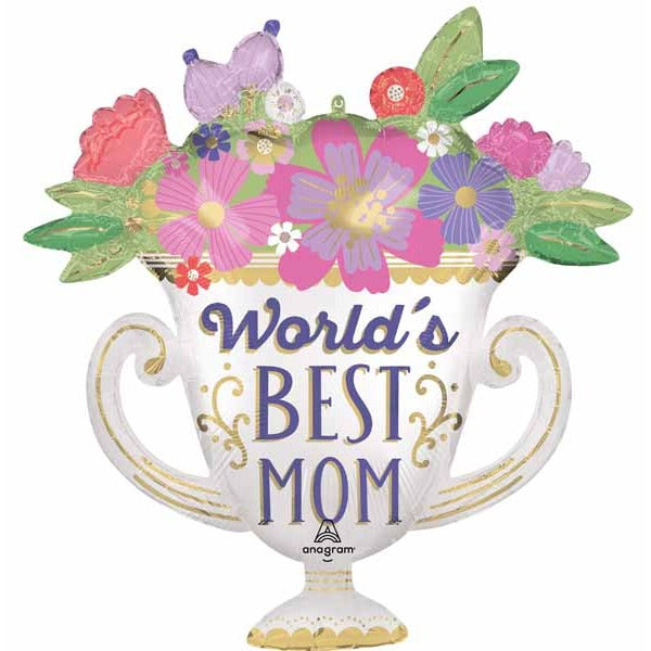 Best Mom Trophy 30-Inch Foil Balloon