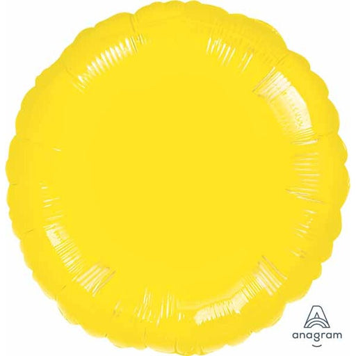 18" Metallic Yellow Round Foil Balloon