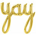 45-Inch Gold Yay Script Balloon