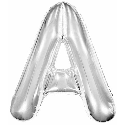 34-Inch Silver Letter A Foil Balloon