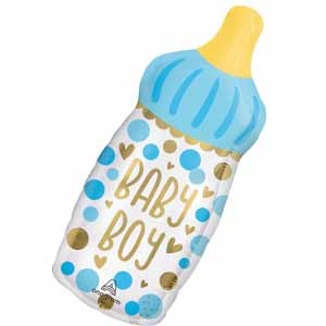 Baby Boy Bottle 31-Inch Foil Balloon