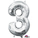 16-Inch Silver Number 3 Balloon