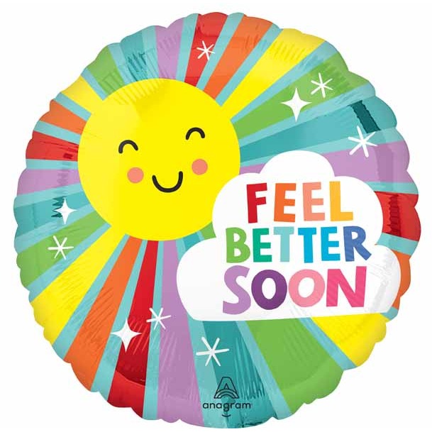 Sunny Wish Get Well 18" Round Foil Balloon