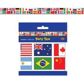 International Flag Party Tape, 3 Inches x 20 Feet