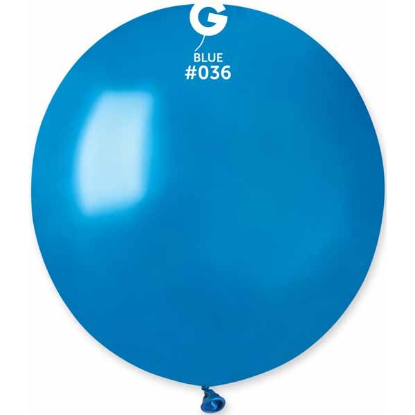 Gemar 19" Metallic Blue Latex Balloons, 25 Count