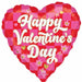 Checkerboard Happy Valentine's Day 18-Inch Heart Foil Balloon