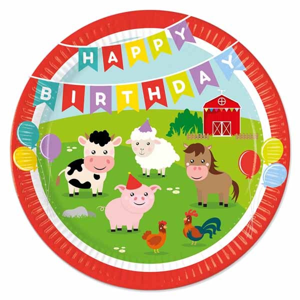 Farm 9-Inch Paper Plates, 8 Pack