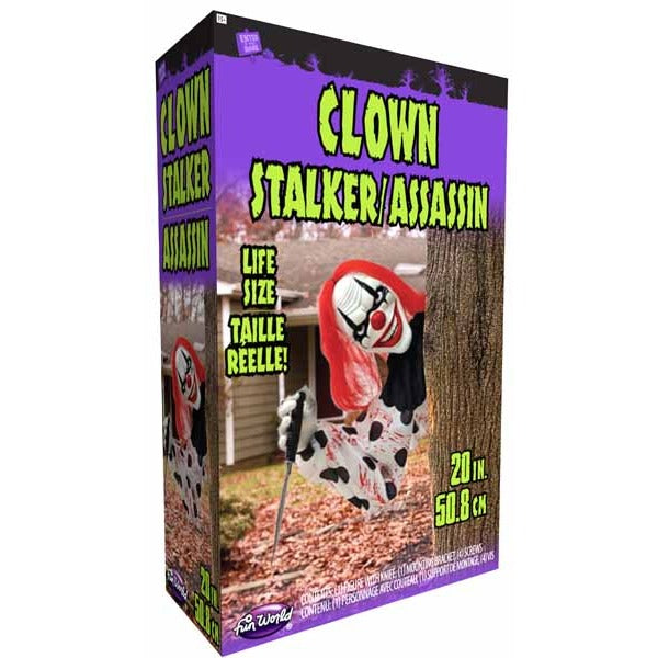 Life Size Clown Stalker Halloween Decoration