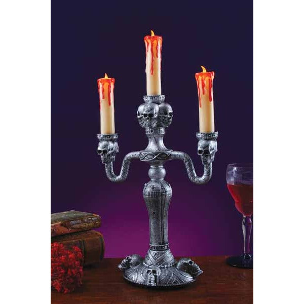 14-Inch Light-Up Candelabra with LED Flames