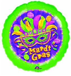 18 Inch Mardi Gras Masquerade Foil Balloon