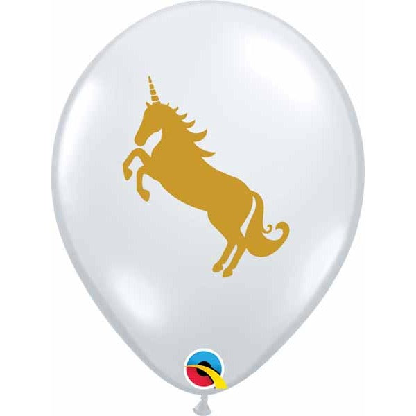 UNICORN GOLD PRINT 11" CLEAR 50/BG