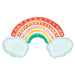 Retro Rainbow Shaped Foil Balloon, 37 Inch