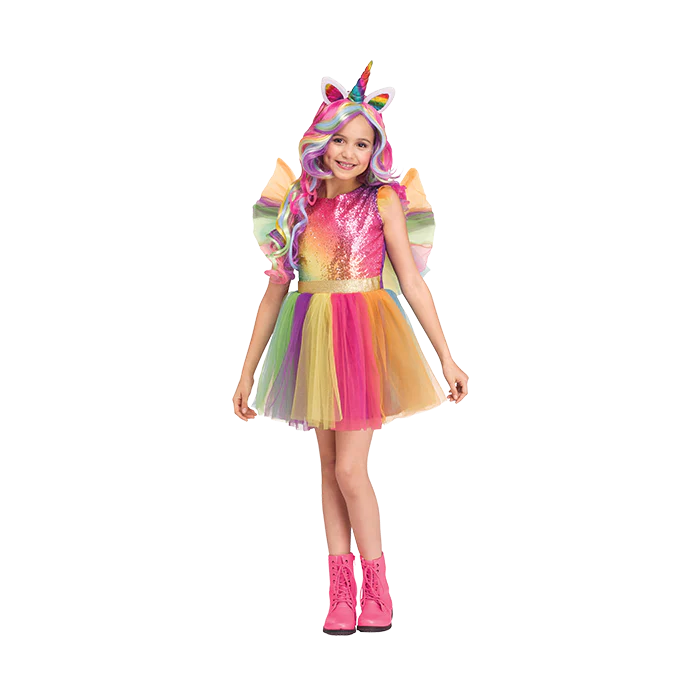  Rainbow Sequin Unicorn Child Costume - Medium (8/10) (1/Pk)
