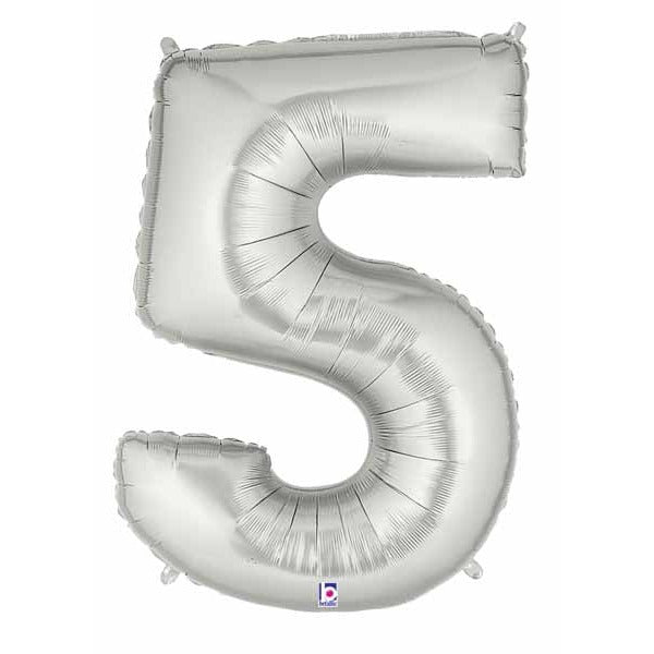 Meg aloon Silver Number 5 Balloon, 34 Inch