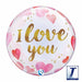 I Love You Paper Hearts 22-Inch Bubble Balloon