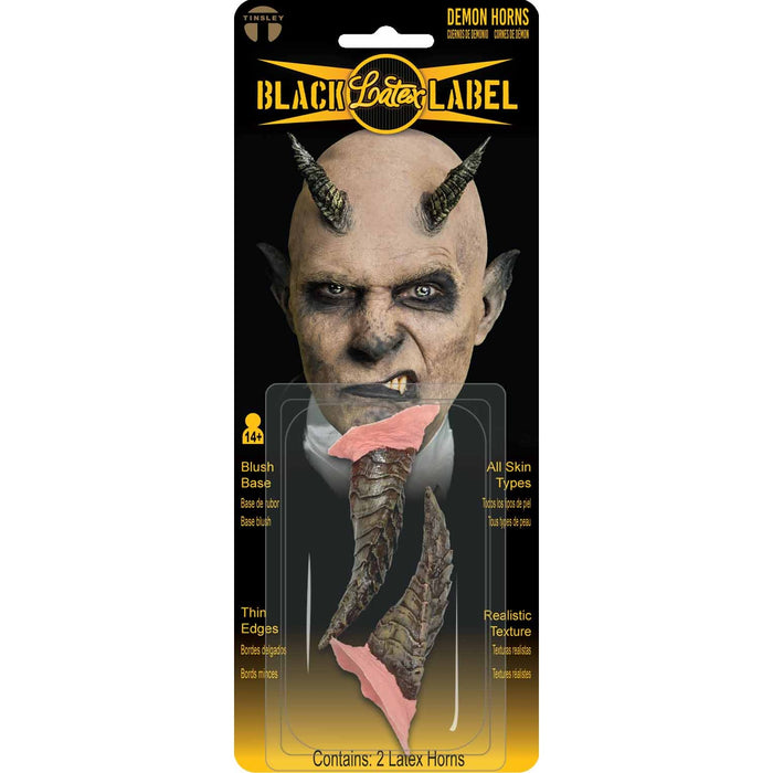 Tinsley Transfers Black Label Latex Demon Horns
