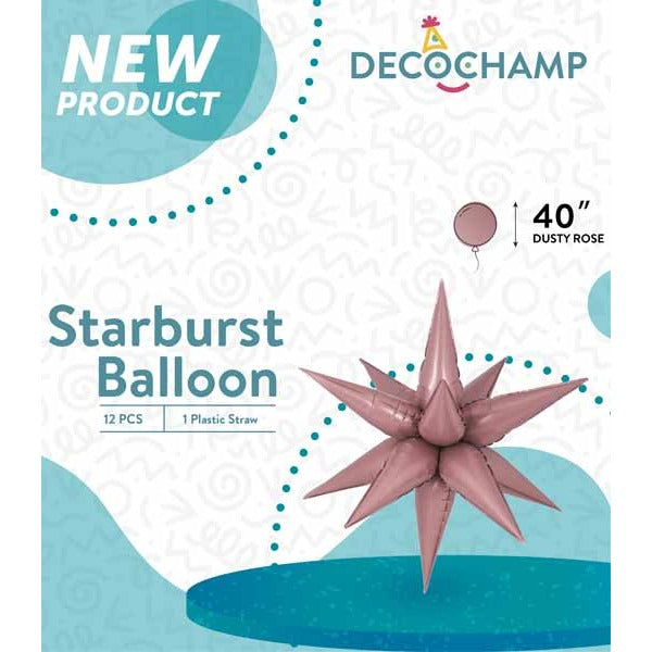 DecoChamp 40-Inch Dusty Rose Starburst Foil Balloon