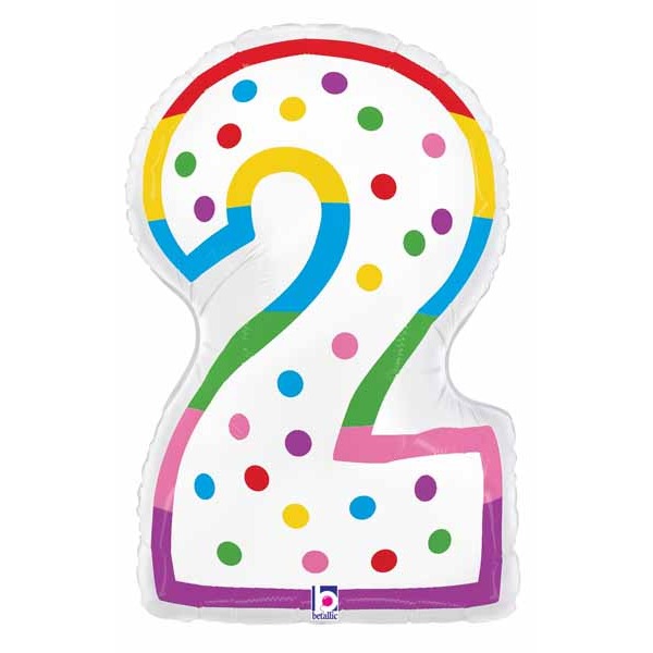 Number 2 Birthday Candle Foil Balloon, 24 Inch