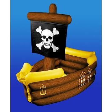Inflatable Pirate Ship Cooler, 1 Pack