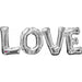 Silver LOVE Block Letter Foil Balloon