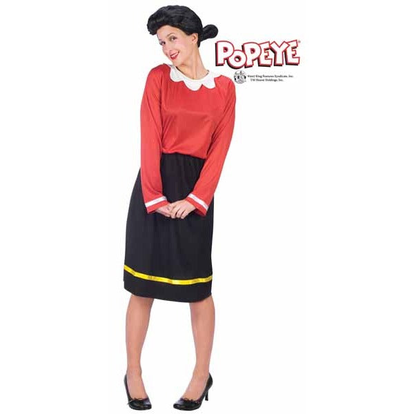 Olive Oyl Adult Costume with Wig, Small/Medium