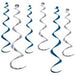 Blue & Silver Twirly Whirlys Hanging Decorations, 6 Pack