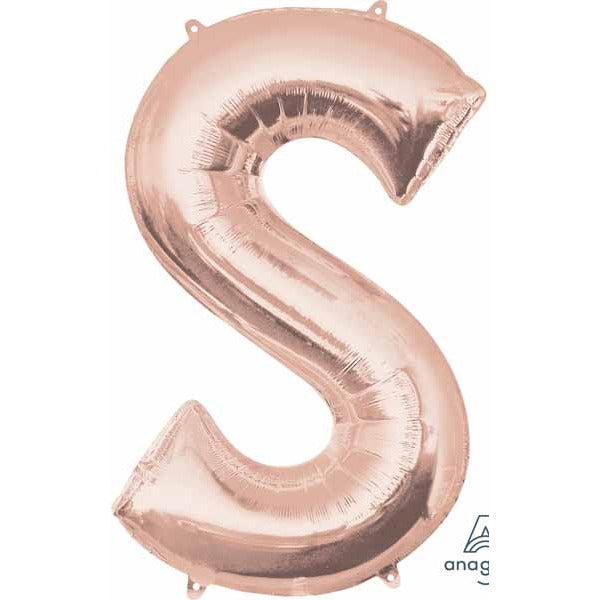 35 Inch Rose Gold Letter S Balloon