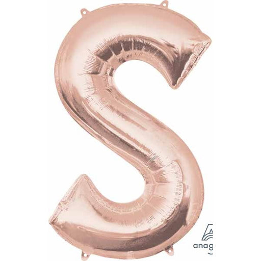 16 Inch Rose Gold Letter S Balloon