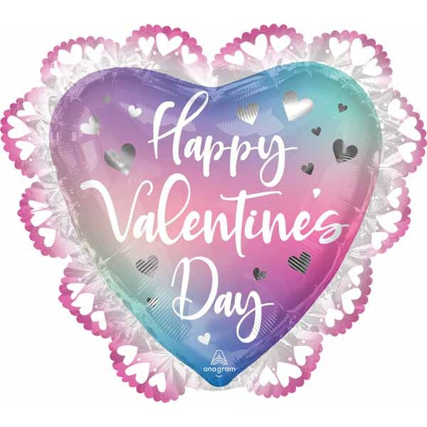Happy Valentine's Day Filtered Ombre Foil Balloon, 23 Inch