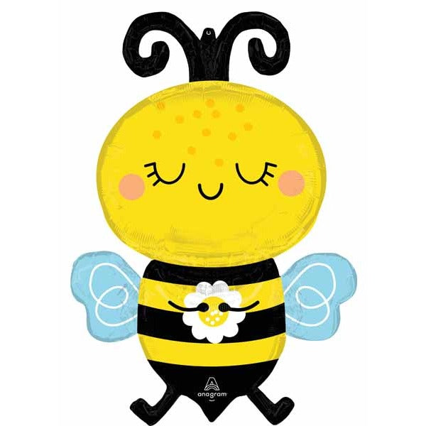 Happy Bee Shaped Foil Balloon, 32 Inch