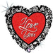 Love Damask 18-Inch Holographic Foil Balloon
