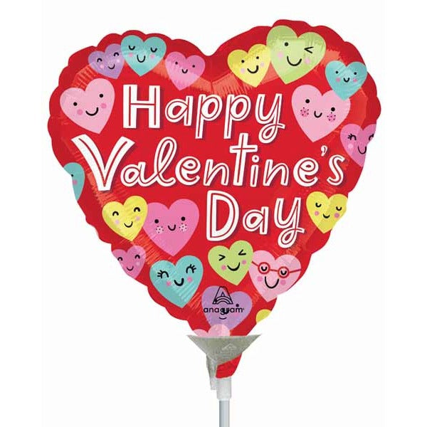 Happy Hearts Valentine's Day 9-Inch Heart Foil Balloon