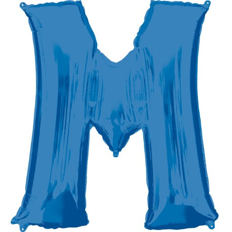 Blue Letter M Balloon, 33 Inch