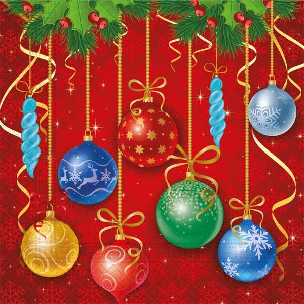 Spark Balls Christmas 3-Ply Luncheon Napkins, 20 Count