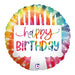 Tie-Dye Cake Happy Birthday 9" Round Foil Balloon