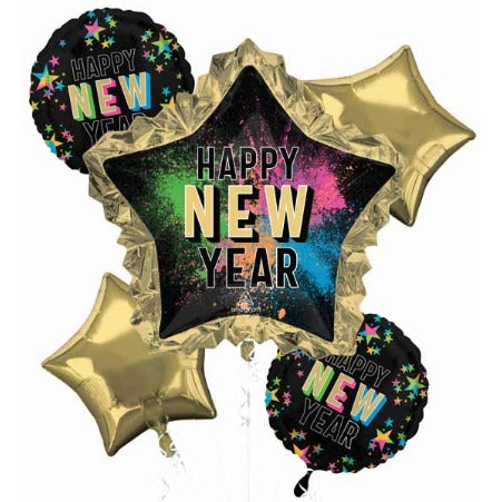 New Year Glow Foil Balloon Bouquet
