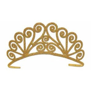 Gold Glittered Tiara with 2 Attachable Combs
