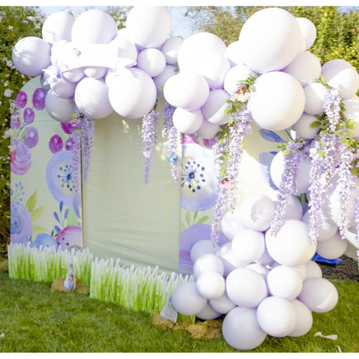 Large Balloon & Tassel Tail Neon Rainbow 36 Inch Round Purple Lilac Pink  White and Ivory Balloons Unicorn Party Ideas 