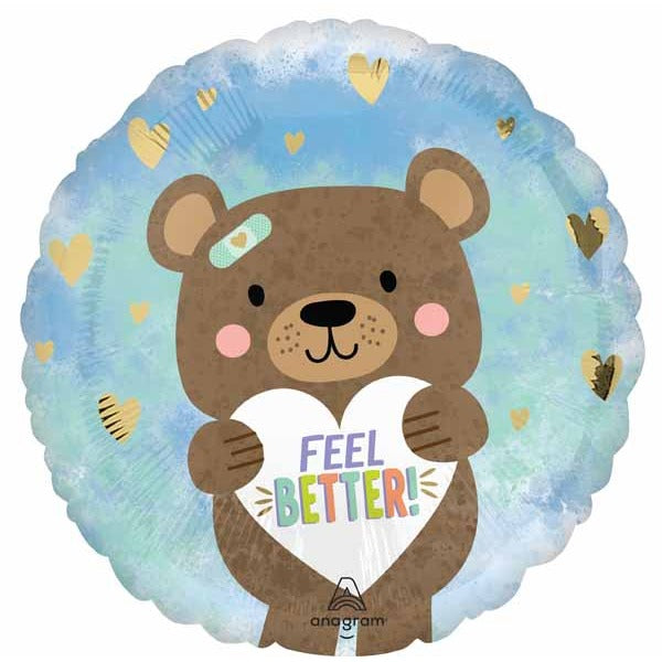 Feel Better Bear 18 Inch Round Foil Balloon