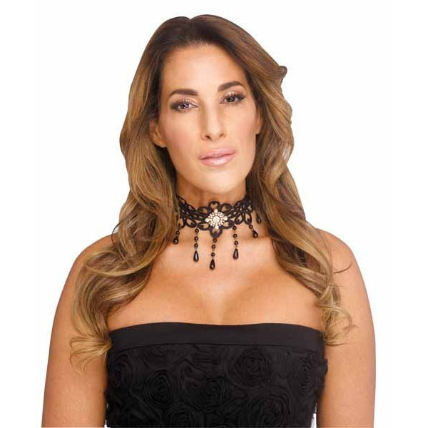 Black Lace & Pearl Choker