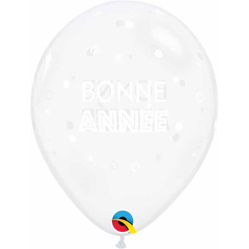 11-Inch Bonne Année Sparkles Latex Balloons, 50 Count