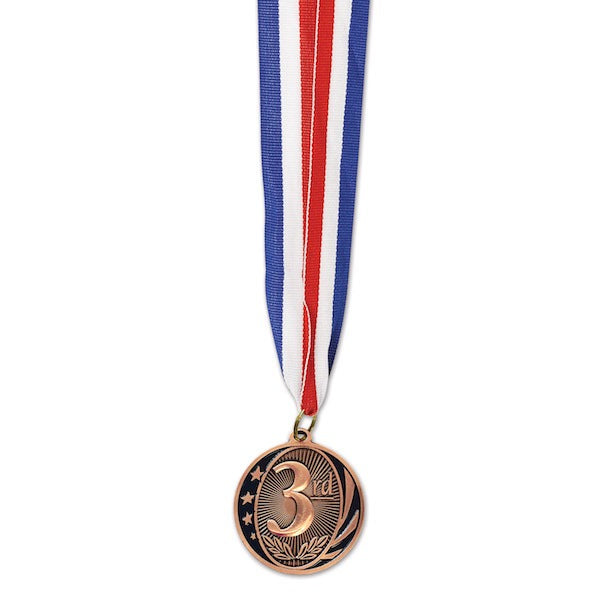 3rd Place Bronze Medal with 30-Inch Ribbon