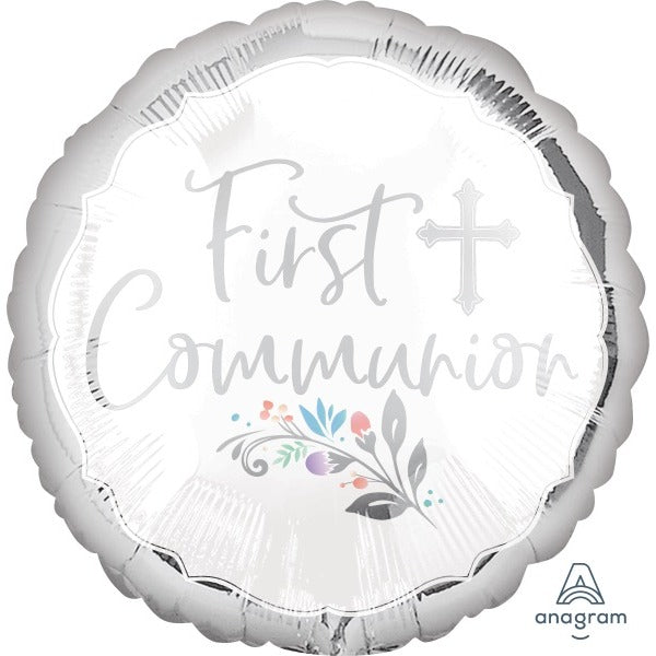 First Communion 18-Inch Round Foil Balloon