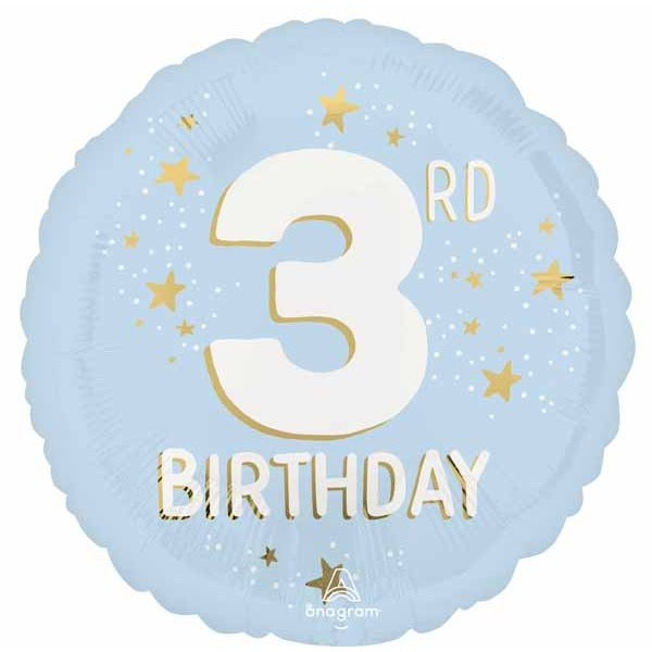 Little Mister 3rd Birthday 18-Inch Round Foil Balloon