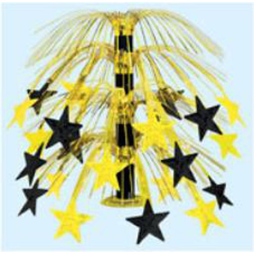 18" Black And Gold Star Cascade Centerpiece (1-Pack)