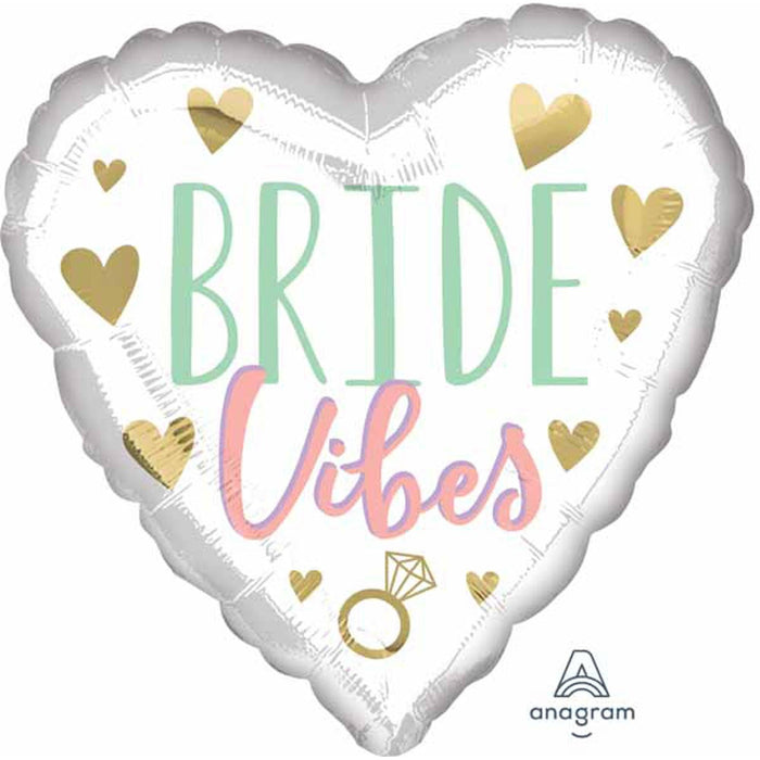 18" Bride Vibes Heart Helium Balloons (Pack Of 40)