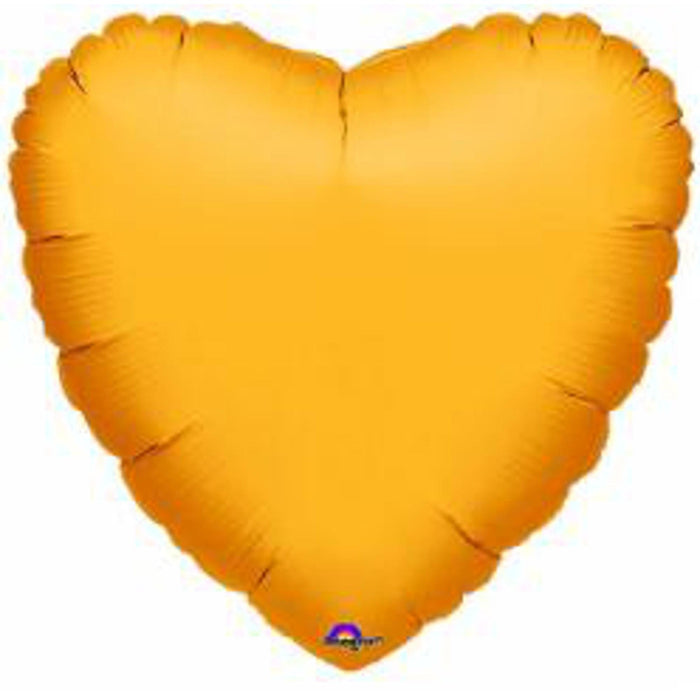 18" Heart Flat Metallic Gold S15 Balloon