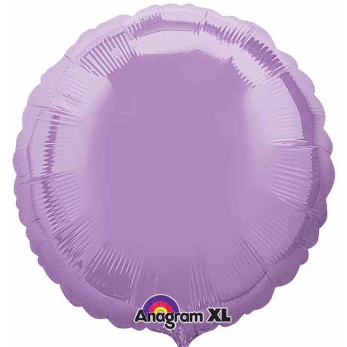 18" Round Pearl Lavender Balloon Bundle With 15 Matching Latex Balloons.