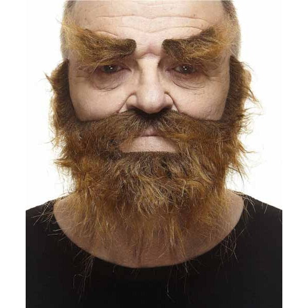 Medium Brown Moustache, Beard and Eyebrow Costume Set