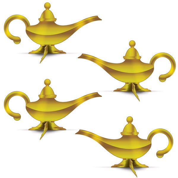 3D Foil Lamp Centerpieces, 4 Pack